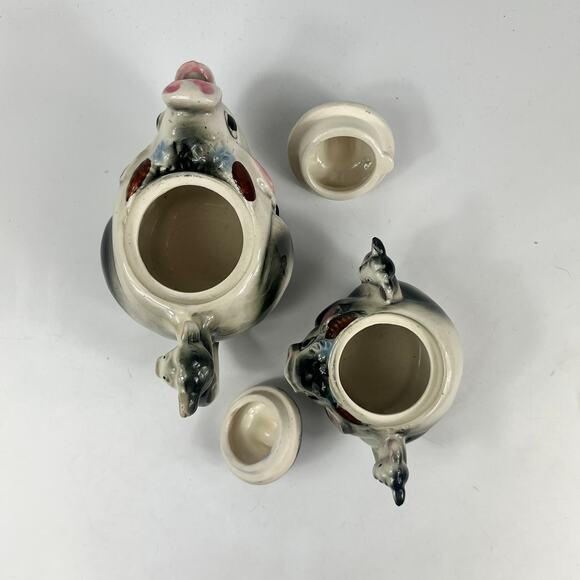 Vintage Kitsch Cow Tea Pot Sugar Bowl Set Unique Gift Novelty Bull Animal Retro - Picture 6 of 10